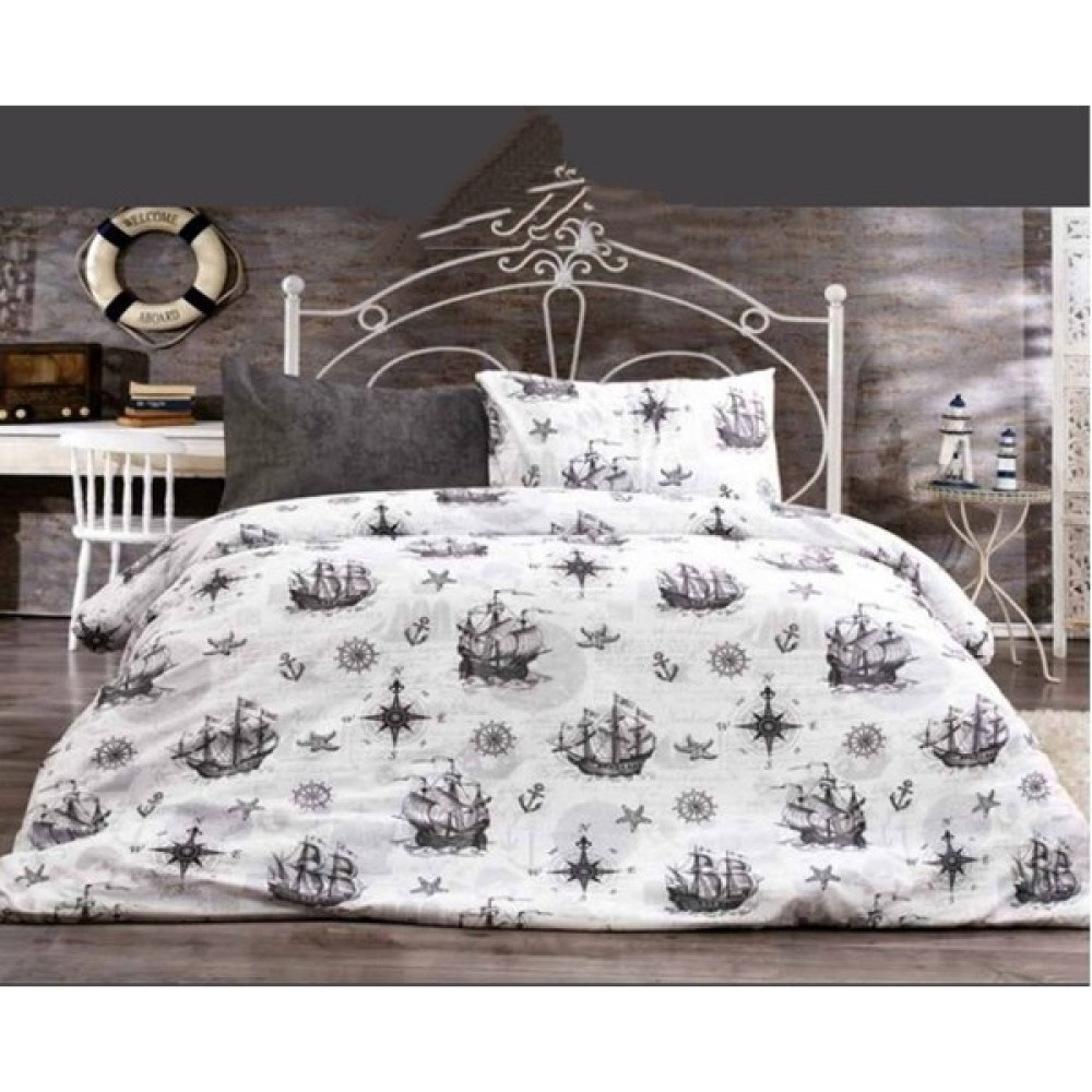 Vionetta Home Gemili Tek Kişilik Çocuk Nevresim Takımı - Beyaz - Gri - 160 x 220 cm Nevresim Takımı Fiyatı