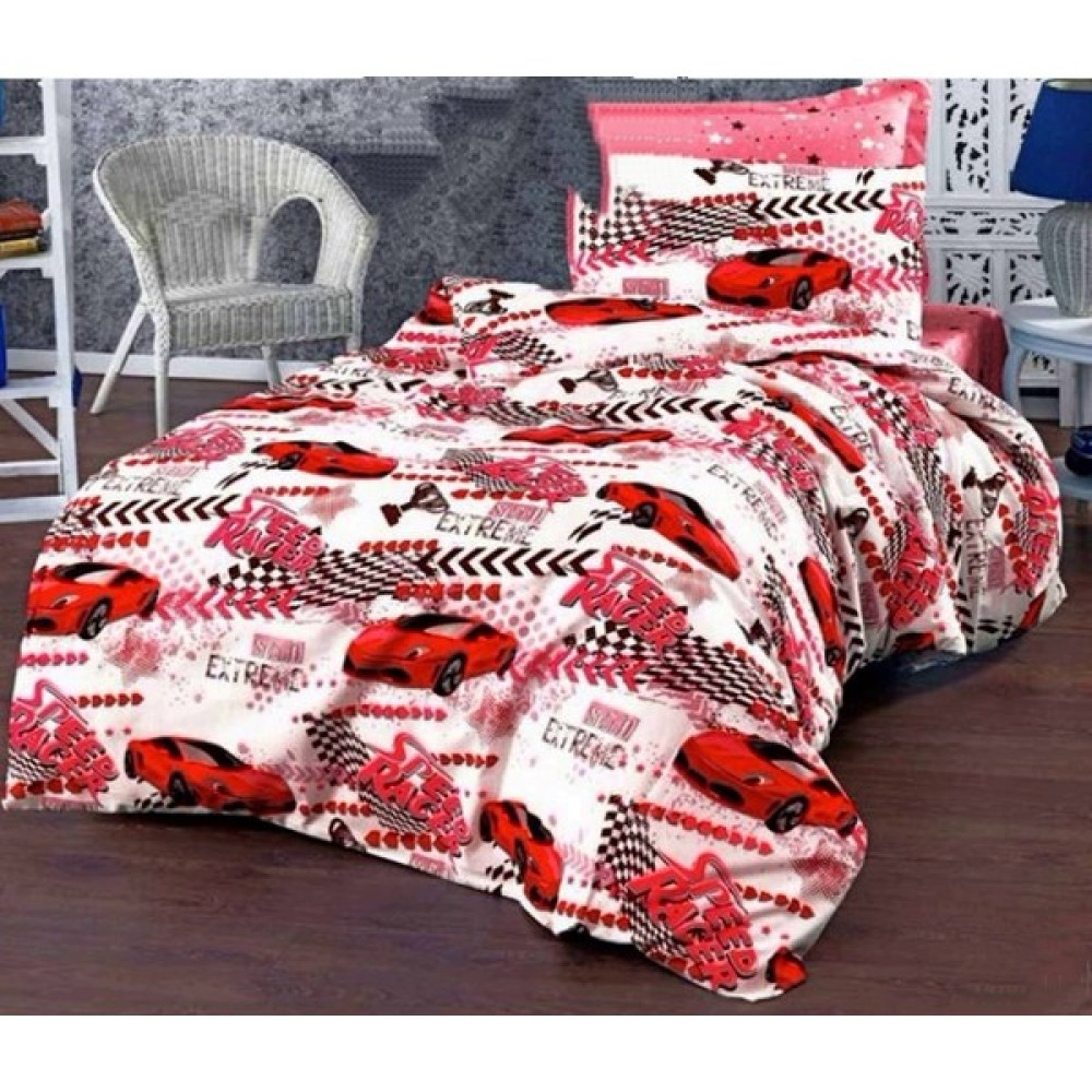 Vionetta Home Kırmızı Arabalı Tek Kişilik Çocuk Nevresimi - 160 x 220 cm Nevresim Takımı Fiyatı