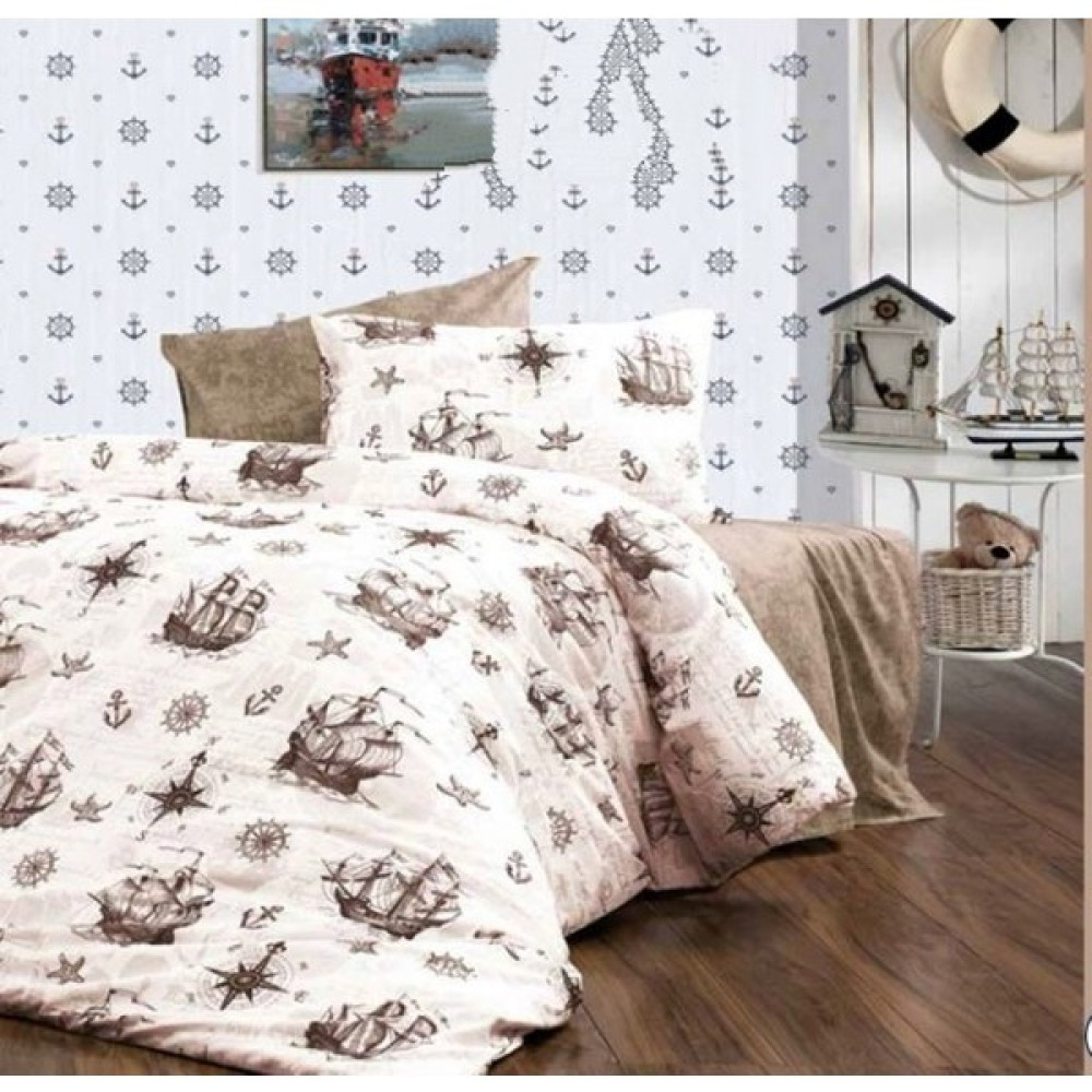 Vionetta Home Korsan Gemi Desenli Tek Kişilik Çocuk Nevresim Takımı - Kahverengi - 160 x 220 cm Nevresim Takımı Fiyatı