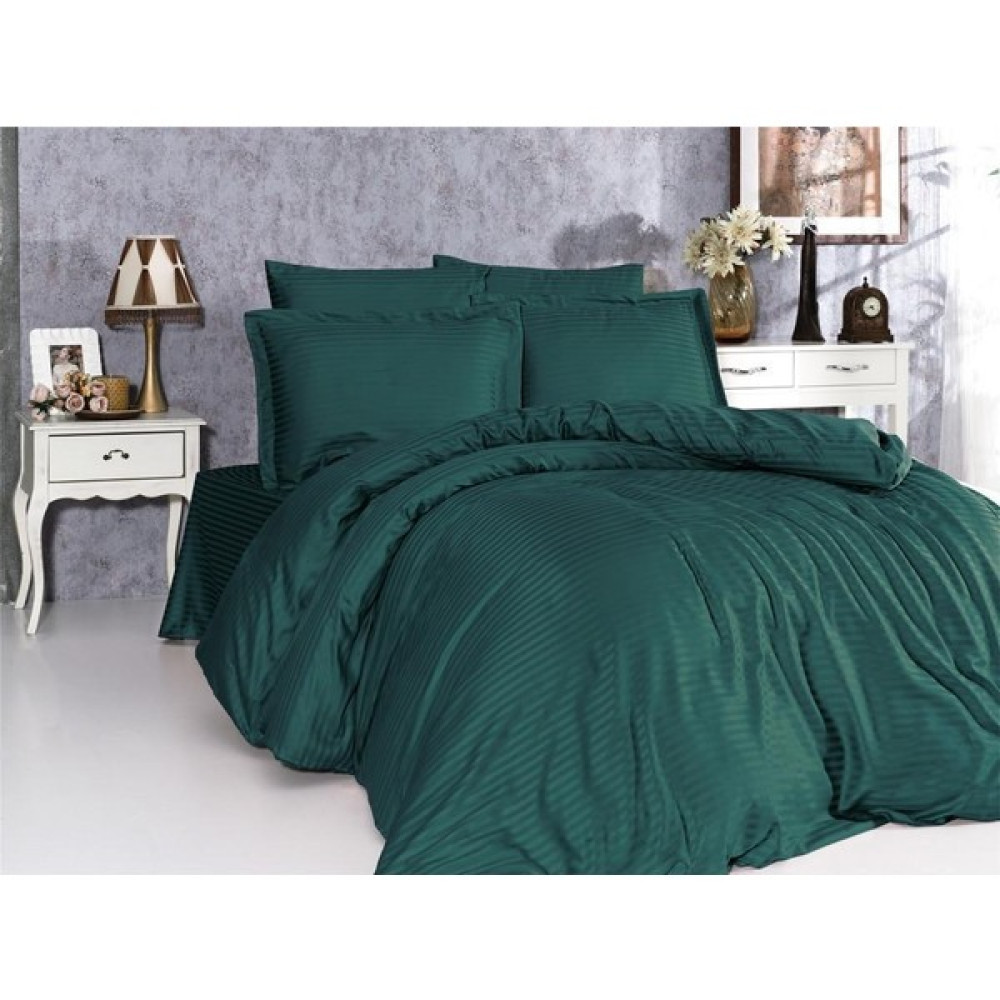 Vionetta Home Koyu Yeşil Pamuk Saten Çift Kişilik Nevresim Takımı - 200 x 220 cm Nevresim Takımı Fiyatı