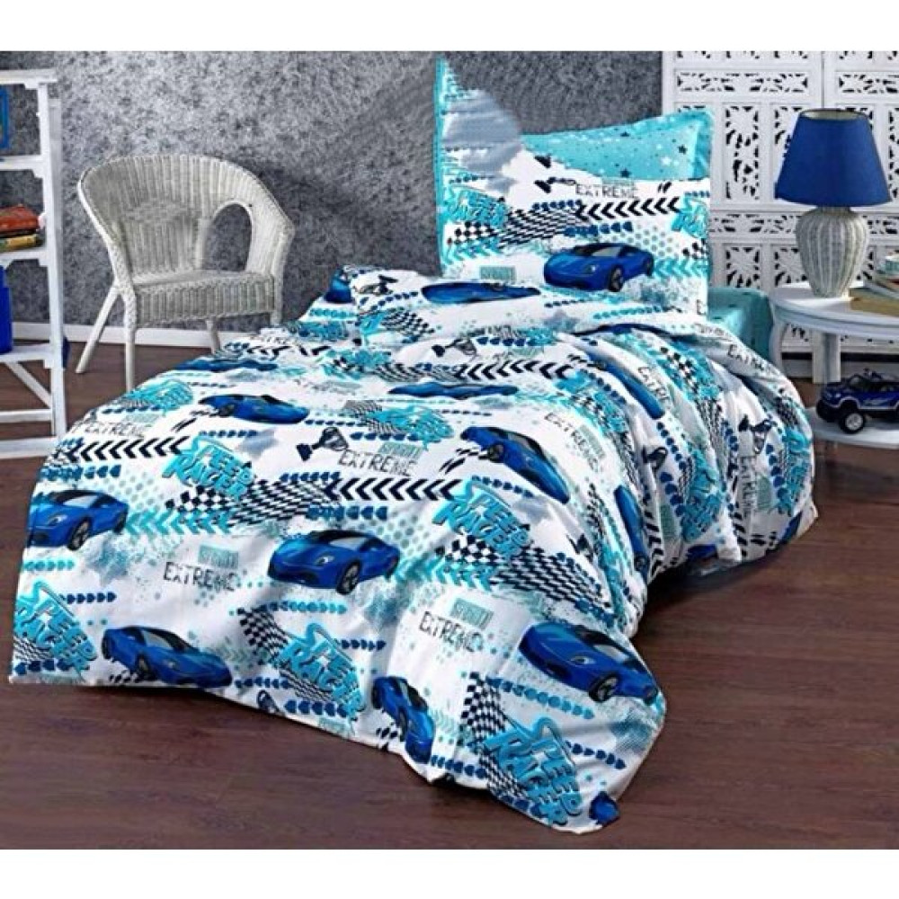 Vionetta Home Mavi Arabalı Tek Kişilik Nevresim Takımı - 160 x 220 cm Nevresim Takımı Fiyatı
