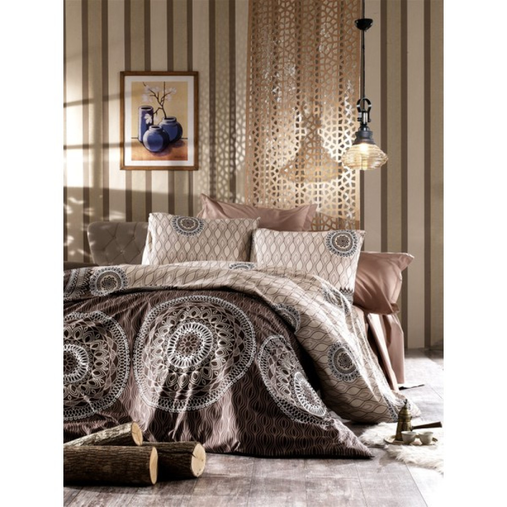 Vionetta Tek Kişilik Zen Nevresim Takımı - 160 x 220 cm - Kahve Nevresim Takımı Fiyatı