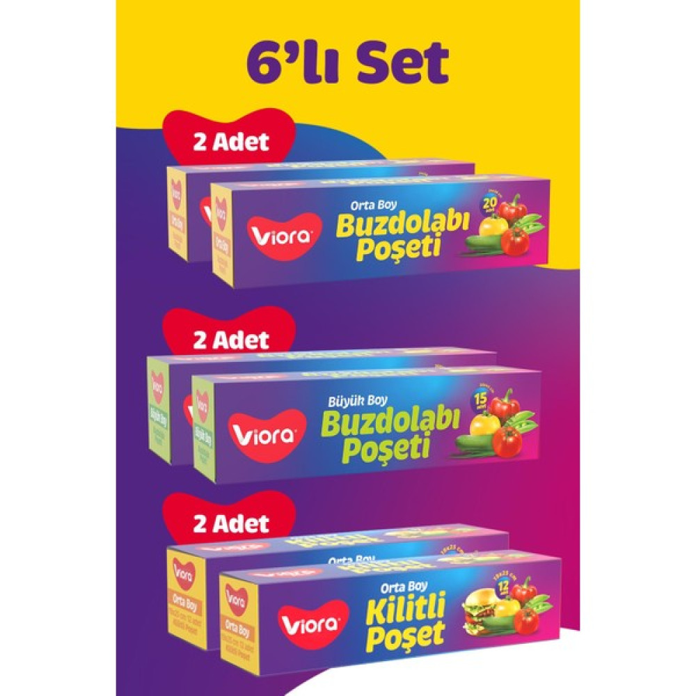 Viora 4 Paket Buzdolabı Poşeti 2 Paket Kilitli Poşet Dev Kampanya 6 Al 4 Öde Buzdolabı Poşeti Fiyatı