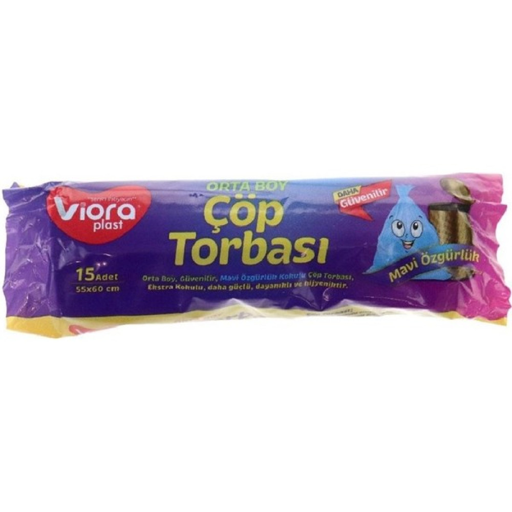 Viora 40 Litre Parfümlü Düz Çöp Torbası Poşeti / 55 x 60 Cm. - 15 Adetlik 1 Rulo Oto Boyaları Fiyatı