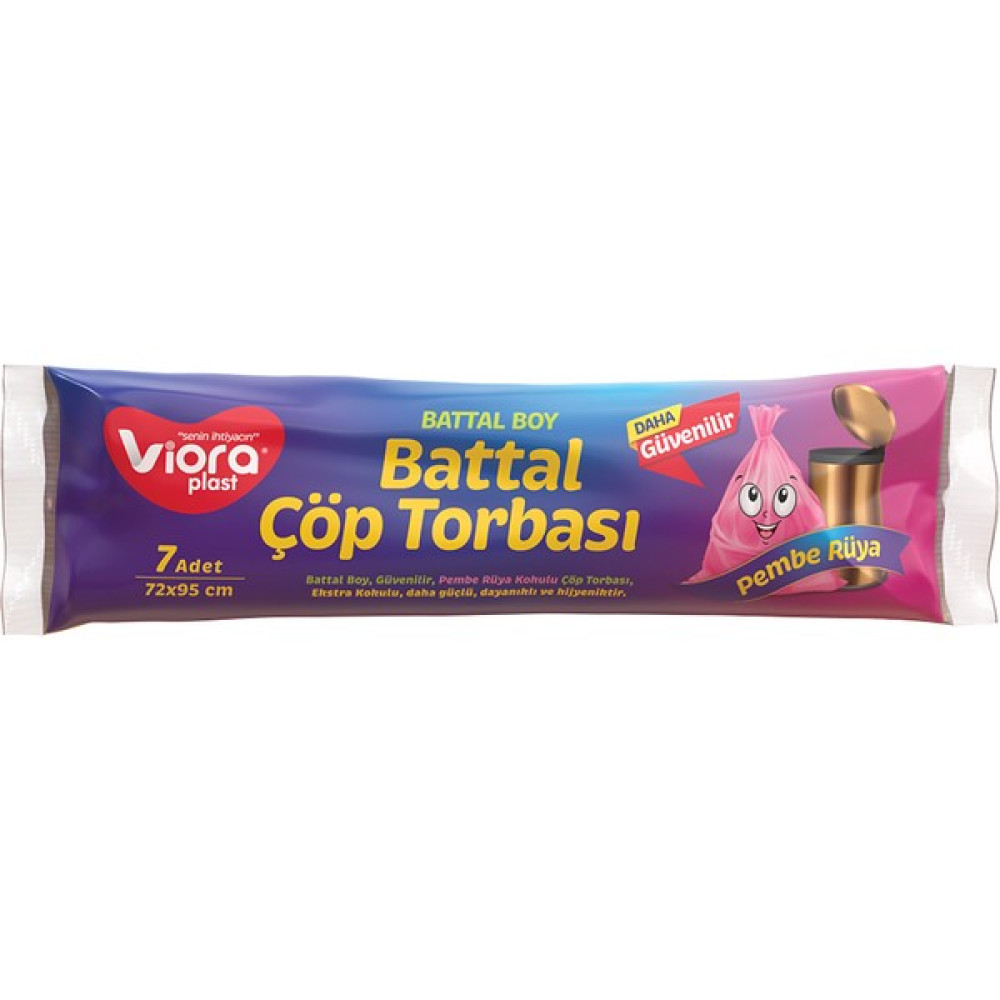 Vioraplast Battal Boy Çöp Torbası Pembe Rüya Kokulu 72X95 cm - 72 x 95 cm Oto Boyaları Fiyatı