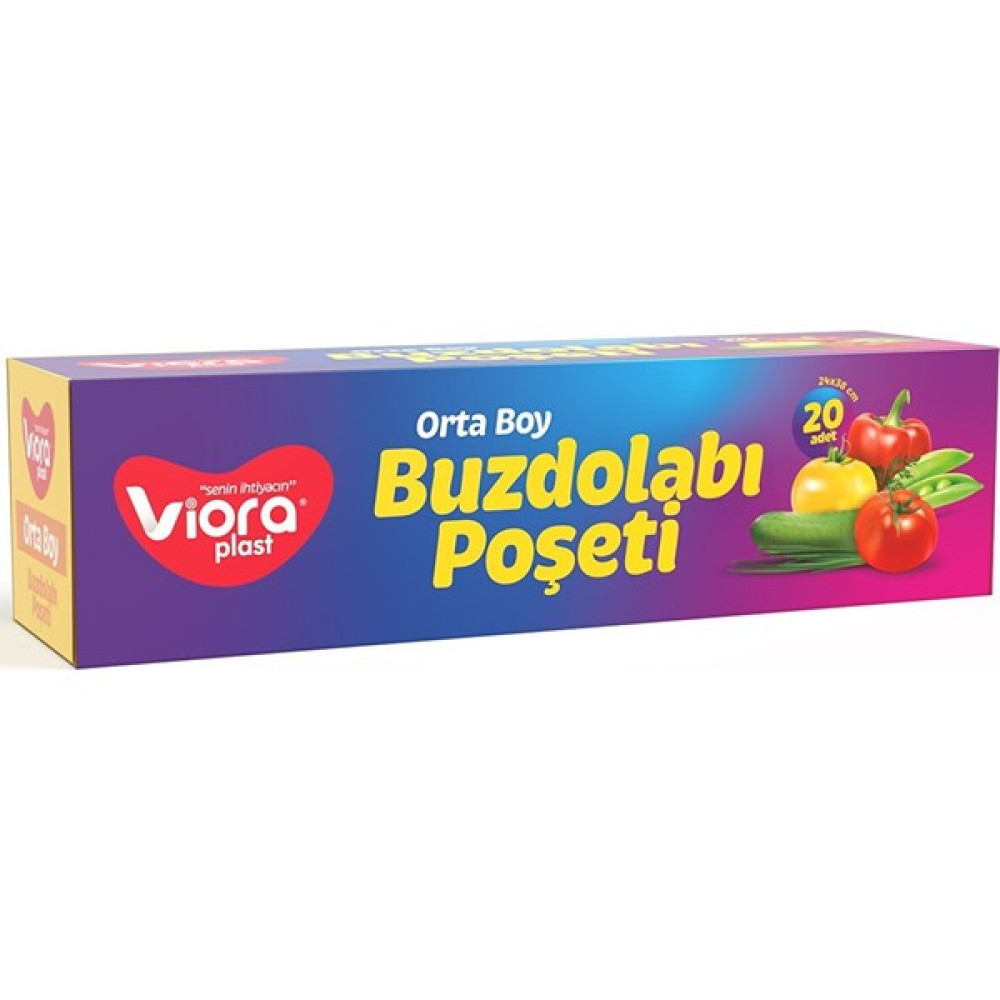 Vioraplast Buzdolabı Poşeti Orta 24 x 38 cm 20'li - Beyaz Oto Boyaları Fiyatı