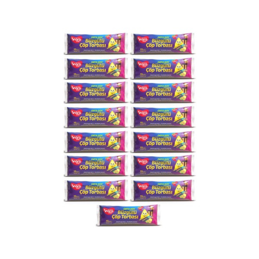 Vioraplast Büzgülü Orta Boy Limon Kokulu Çöp Torbası 55X60 cm 15'li Rulo Çöp Poşeti - 55 x 60 cm Oto Boyaları Fiyatı