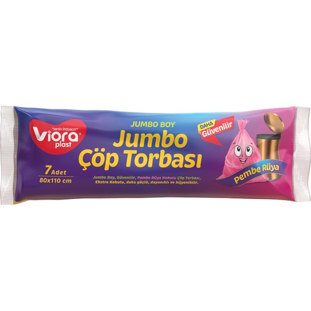 Vioraplast Jumbo Boy Çöp Torbası Pembe Rüya Kokulu 80X110 cm - 80 x 110 cm Oto Boyaları Fiyatı