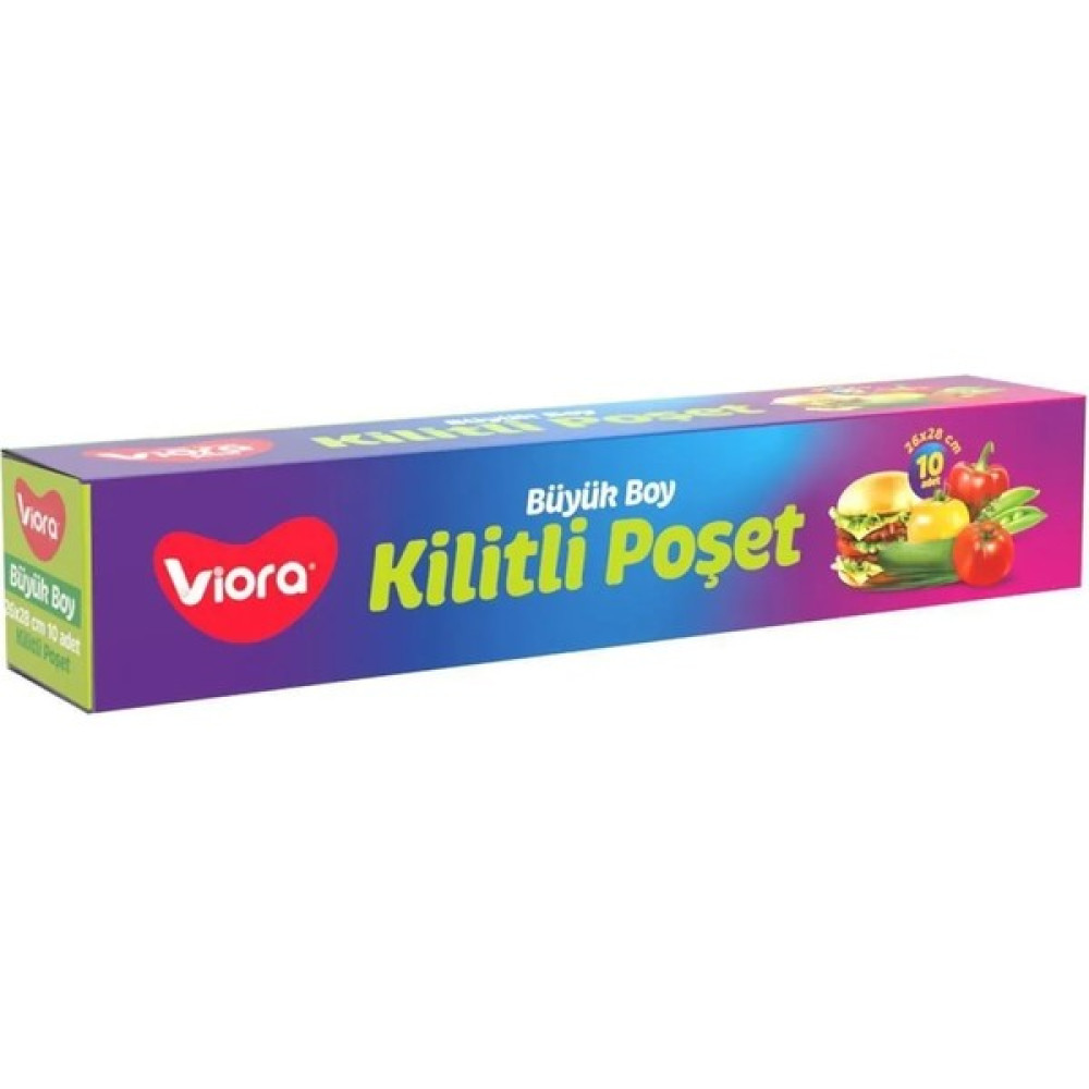 Vioraplast Kilitli Poşet, Kilitli Buzdolabı Poşeti Büyük Boy 26X28 cm Buzdolabı Poşeti Fiyatı