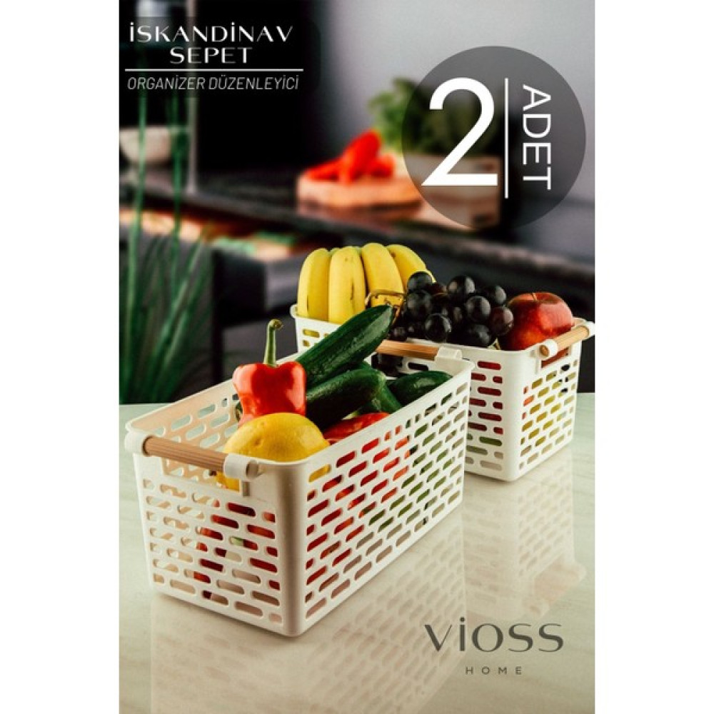 Vioss Home 2 Adet Buzdolabı Sepeti Dolap Içi Düzenleyici Sepet Organizer Banyo Mutfak Düzenleyici Beyaz Saklama Kapları Fiyatı