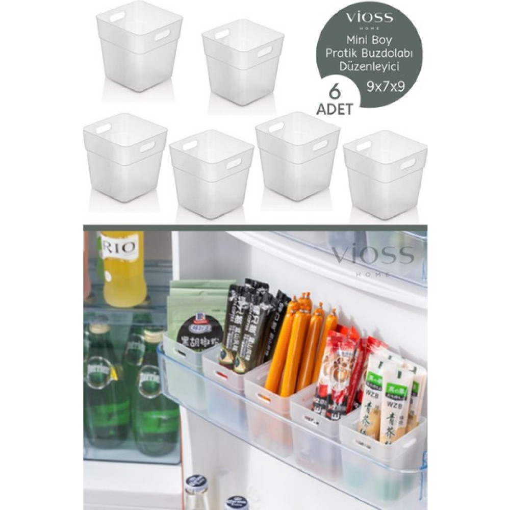 Vioss Home 6 Adet Buzdolabı Kapak Içi Düzenleyici Organizer 6'lı Buzdolabı Içi Düzenleyici ve Banyo Organizeri Saklama Kapları Fiyatı