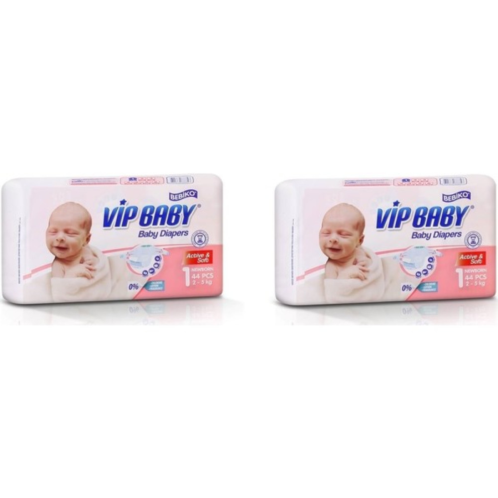 Vip Baby Active&Soft 1 Numara Yenidoğan 44 Adet 2li Set Bebek Bezi - 0 Oto Boyaları Fiyatı