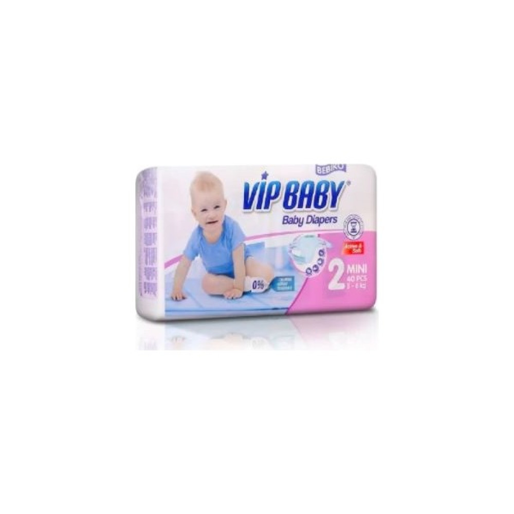 Vip Baby Bebiko Vip Baby Active & Soft Bantlı Bebek Bezi 3 - 6 kg 2 Beden 40 Adet Bebek Bezi Fiyatı