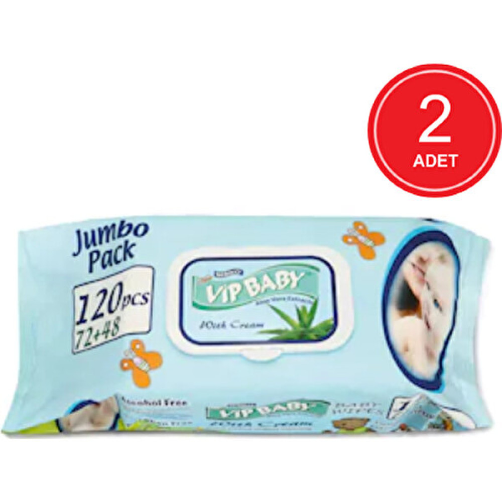 Vip Baby Bebiko Vip Baby Jumbo Pack Kremli Islak Mendil 2 x 120'LI Bebek Bakım Fiyatı