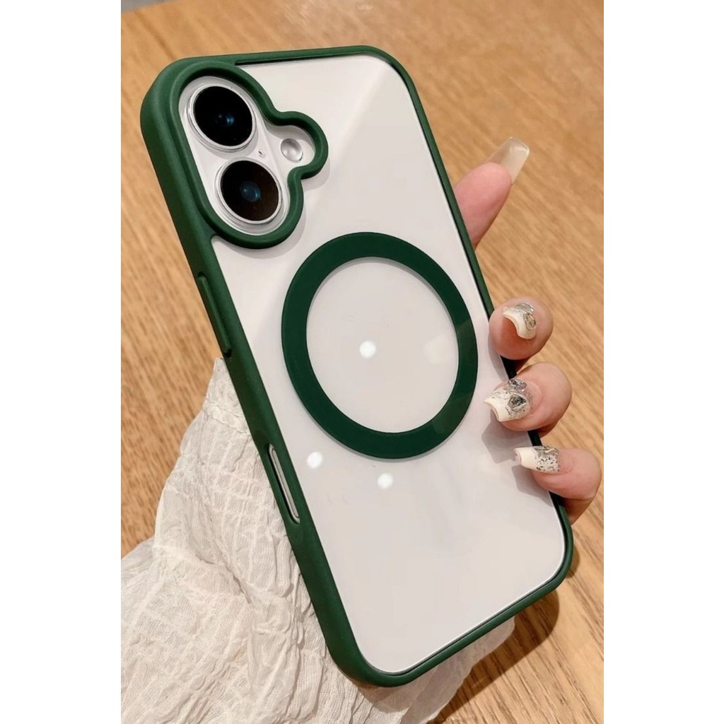 Vip Case Apple iPhone 16 Plus Uyumlu Magsafe Wireless Şarj Özellikli Silikon Kamera Çıkıntılı Rema Kılıf - Koyu Yeşil Cep Telefonu Kılıfı Fiyatı