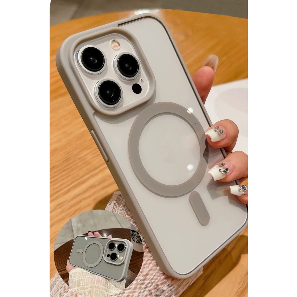 Vip Case Apple iPhone 16 Pro Max Uyumlu Magsafe Wireless Şarj Özellikli Silikon Kamera Çıkıntılı Rema Kılıf - Titanyum Gri Cep Telefonu Kılıfı Fiyatı
