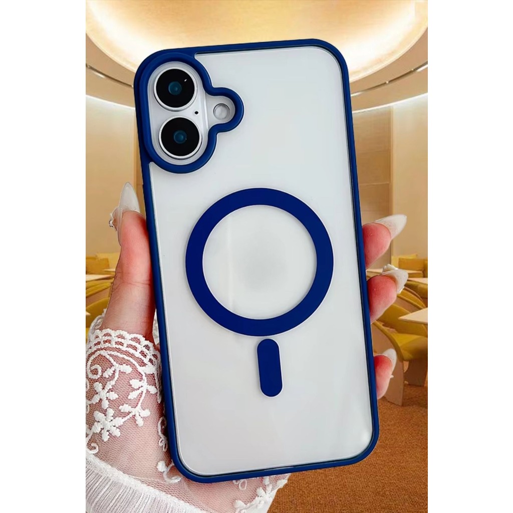 Vip Case Apple iPhone 16 Uyumlu Magsafe Wireless Şarj Özellikli Silikon Kamera Çıkıntılı Rema Kılıf - Lacivert Cep Telefonu Kılıfı Fiyatı