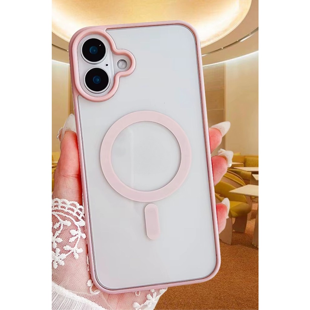 Vip Case Apple iPhone 16 Uyumlu Magsafe Wireless Şarj Özellikli Silikon Kamera Çıkıntılı Rema Kılıf - Pembe Cep Telefonu Kılıfı Fiyatı