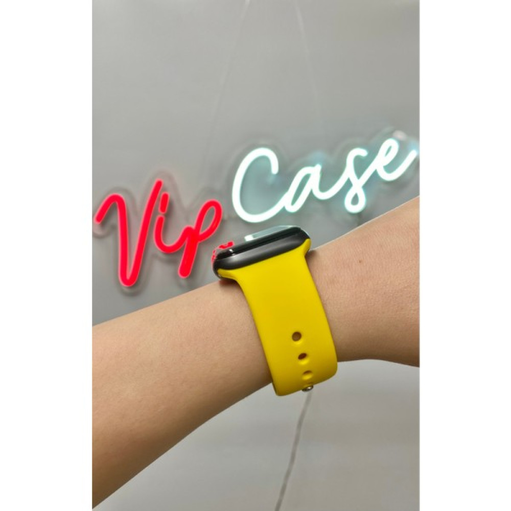 Vip Case Apple Watch Silikon Kordon 1/2/3/4/5/6/7/8/9/S E Serileri ile Uyumlu 38MM-40MM-41MM Uyumlu - Sarı Giyilebilir Teknoloji Aksesuarları Fiyatı