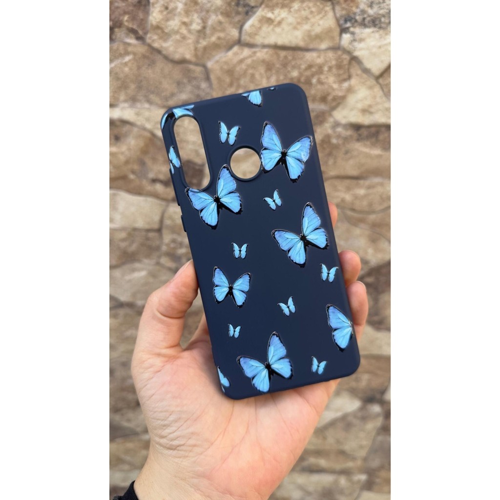 Vip Case Huawei P30 Lite Uyumlu Mavi Kelebek Desenli Silikon Darbe Emici Klasik Korumalı Rubber Kılıf Diğer Fiyatı