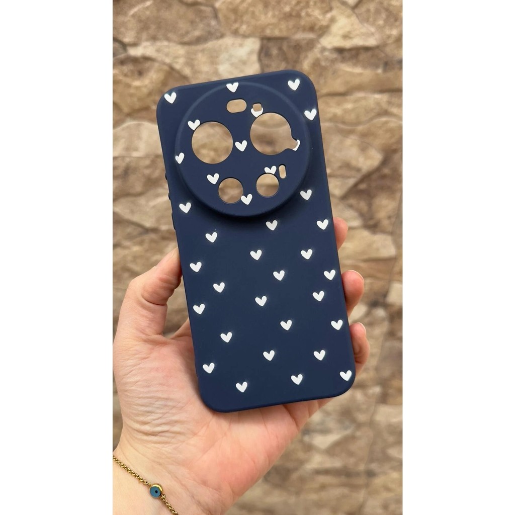 Vip Case Mi 17 Ultra Uyumlu Mini Beyaz Kalp Desenli Silikon Darbe Emici Klasik Korumalı Rubber Kılıf - Xiaomi Mi 17 Ultra Cep Telefonu Kılıfı Fiyatı
