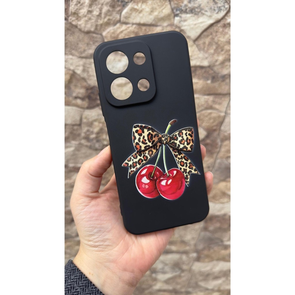 Vip Case Redmi 15C Uyumlu Kiraz Leopar Fiyonk Desenli Silikon Darbe Emici Klasik Korumalı Rubber Kılıf Diğer Fiyatı