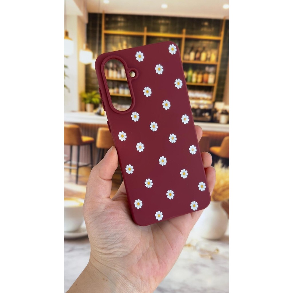 Vip Case Samsung Galaxy A56 Uyumlu Beyaz Papatya Desenli Silikon Darbe Emici Klasik Korumalı Rubber Kılıf Cep Telefonu Kılıfı Fiyatı