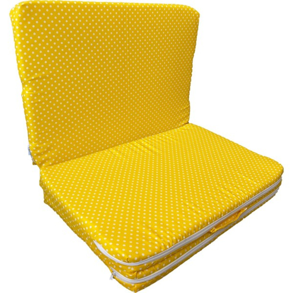 Vip Home Concept Katlanır Çocuk Yatağı Sünger Yatak Çocuk Oyun Minderi 60X120-4 Cm(Sarı Puantiyeli) - 60 x 120 x 4 cm Yatak Fiyatı
