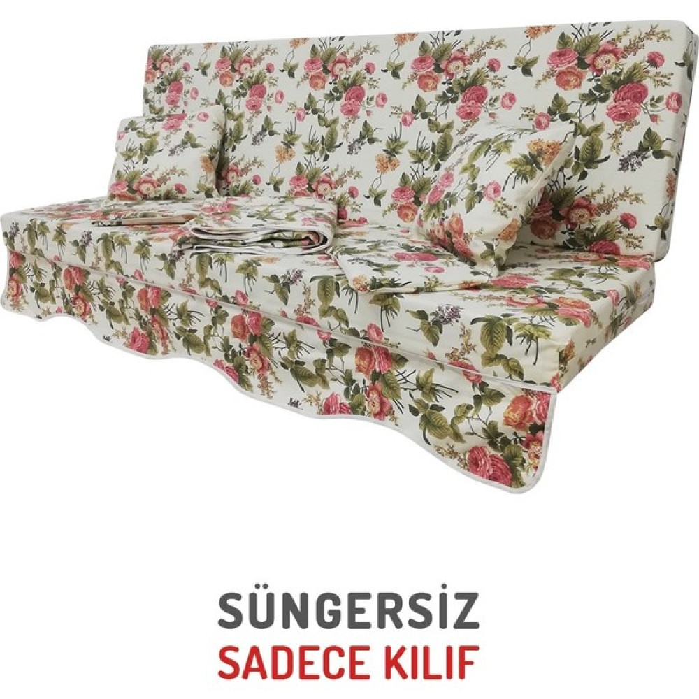 Vip Home Concept Süngersiz Salıncak Minderi Kılıfı 3 Kişilik Kılıf İngiliz Gülü Bahçe Salıncağı Fiyatı