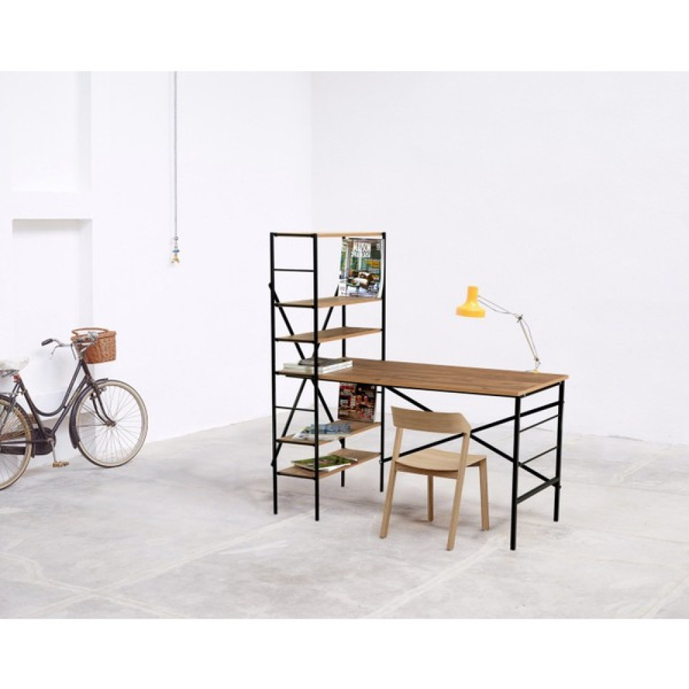Vipa Multi Beyaz Kütüphaneli Çalışma Masası - 150 x 140 x 72 cm - Kahverengi Çalışma Masası Fiyatı