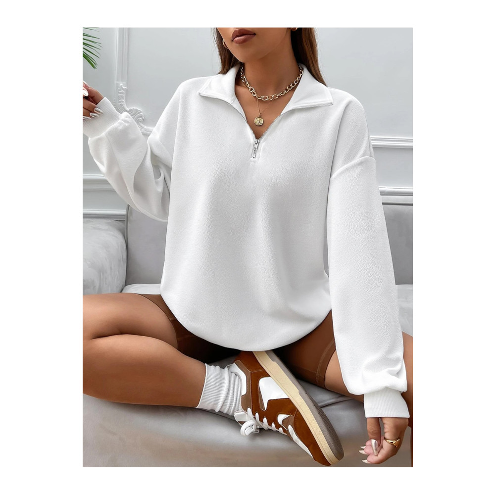viperkombin Yarım Fermuarlı Dik Yaka Sweatshirt İçi Polarlı Kışlık L Beden Bayan Sweatshirt Fiyatı