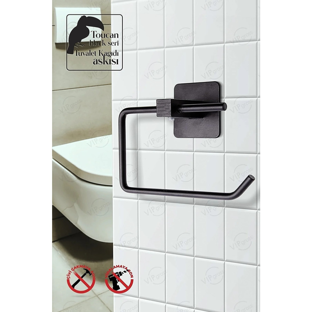 vipgross Siyah Banyo Duvara Monte Tuvalet Kağıdı Tutacağı/tuvalet Kağıtlık Tuvalet Kağıtlığı Fiyatı
