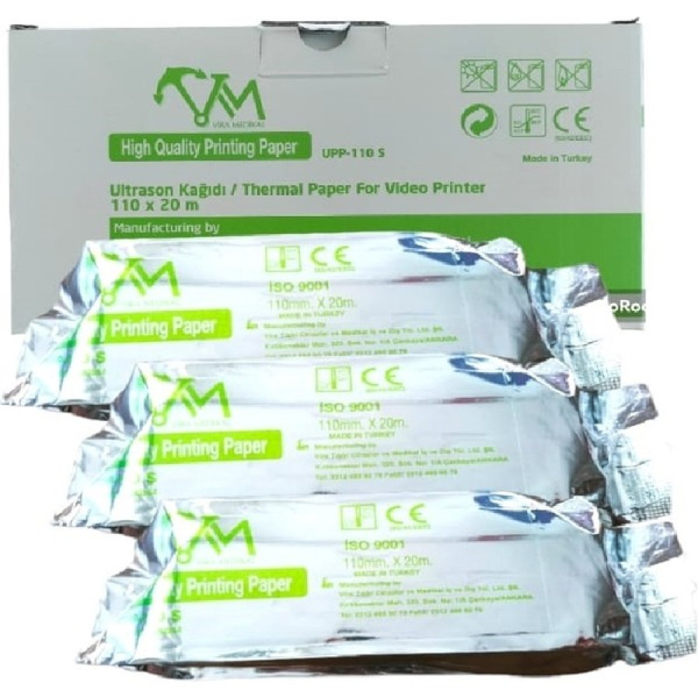 Vira Upp 110 S Ultrason Kağıdı Termal Paper For Video Printer 110 x 20 M 3 Adet - -- Sarf Tüketim Malzemeleri Fiyatı