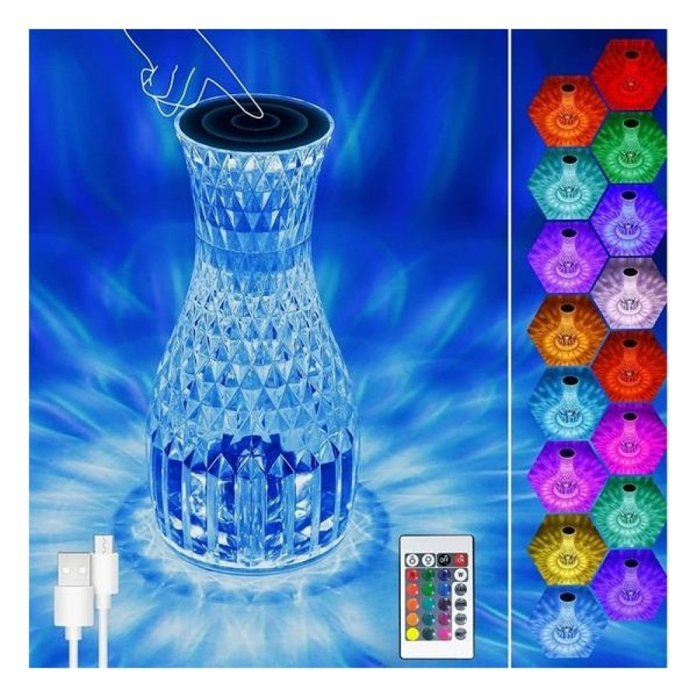 Virox Sürahi Model USB Şarjlı Kumandalı 16 Farklı Işık Modlu Masa Üstü Kristal Akrilik Lamba LED (0) - Beyaz Gece Lambası Fiyatı