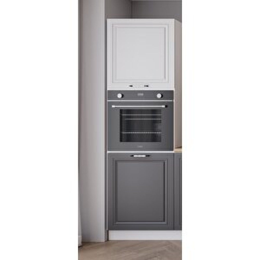 Visas Concept 218 Cm 4 Raflı Mdf Gövde Membran Kapak Mutfak Kiler Ve Fırın Boy Dolabı - Antrasit - Beyaz Mutfak Dolabı / Mobilyası Fiyatı