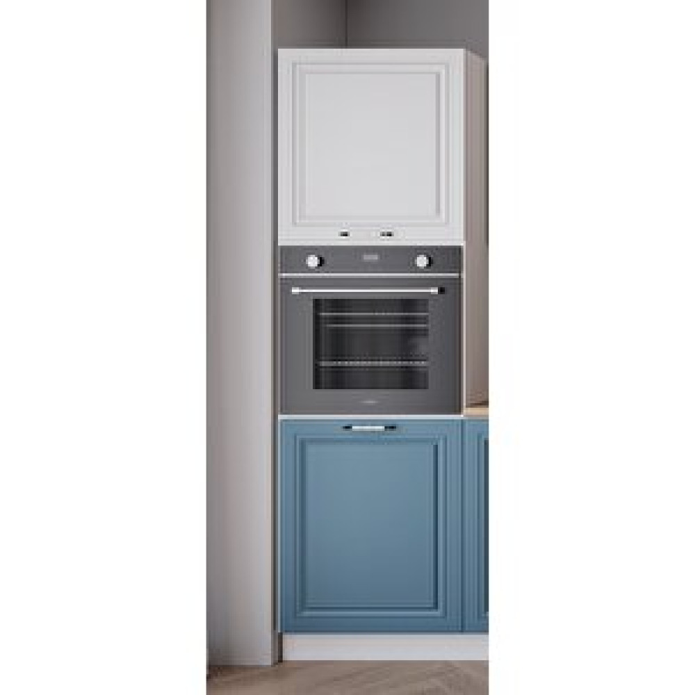 Visas Concept 218 Cm 4 Raflı Mdf Gövde Membran Kapak Mutfak Kiler Ve Fırın Boy Dolabı - Mavi - Beyaz Mutfak Dolabı / Mobilyası Fiyatı