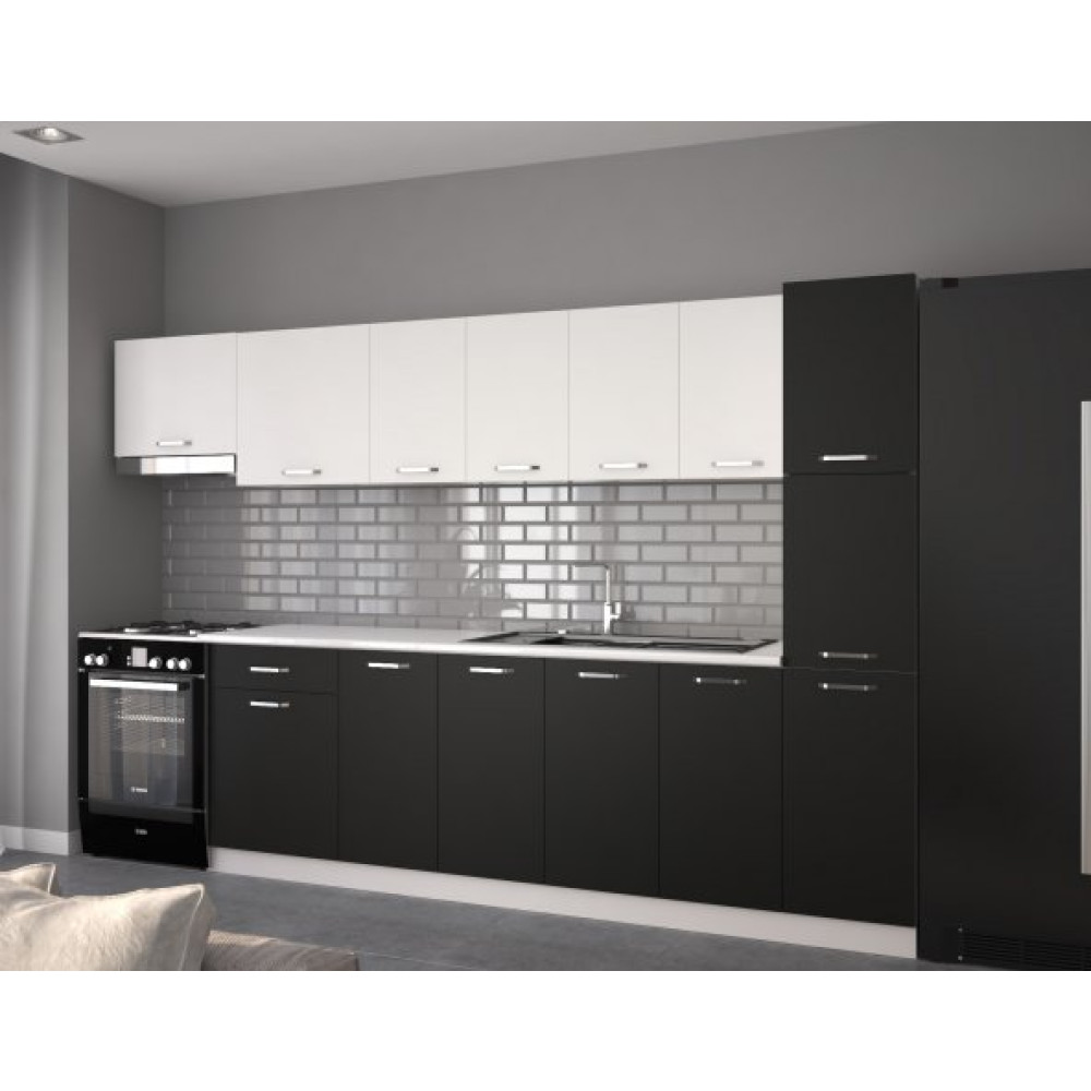 Visasconcept 320 Cm Burak Hazir Mutfak Dolabi Beyaz Ve Mat Siyah Mutfak Dolabı / Mobilyası Fiyatı