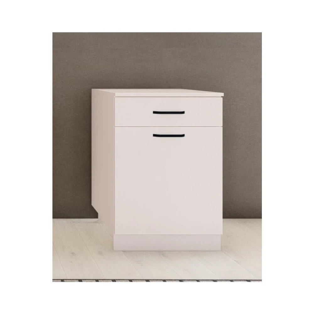 Visasconcept 60 Cm Tek Cekmeceli Mutfak Alt Modulu Beyaz Ust Panel Dahil Mutfak Dolabı / Mobilyası Fiyatı