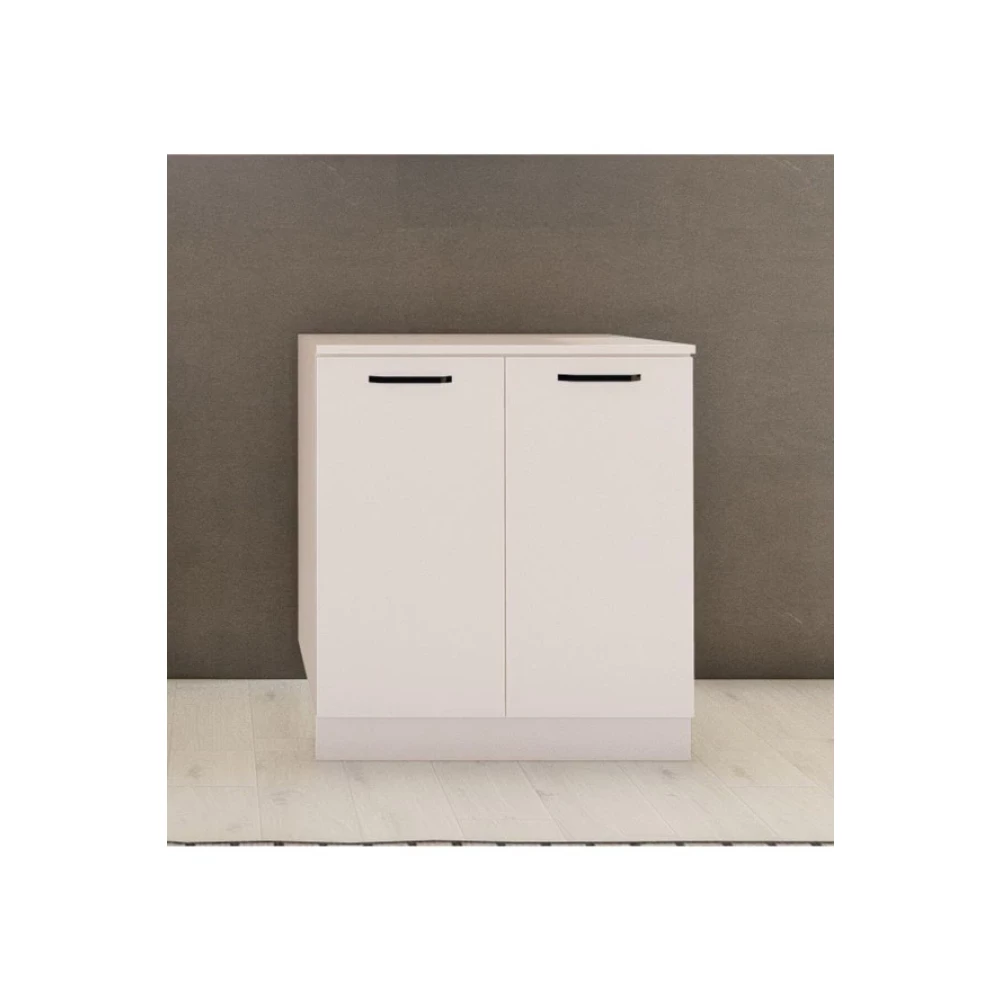Visasconcept 80 Cm Cok Amacli Rafli Mutfak Alt Dolabi Beyaz - Ust Panel Dahil Mutfak Dolabı / Mobilyası Fiyatı