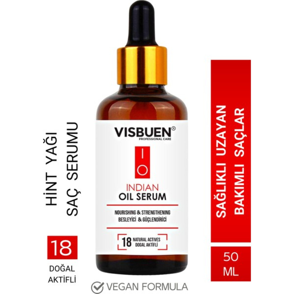 Visbuen Hint Yağı 18 Doğal Aktifli Hızlı Saç Uzatma ve Besleyici Etkili Serum Saç Bakım Maskeleri & Serumlar & Spreyler Fiyatı