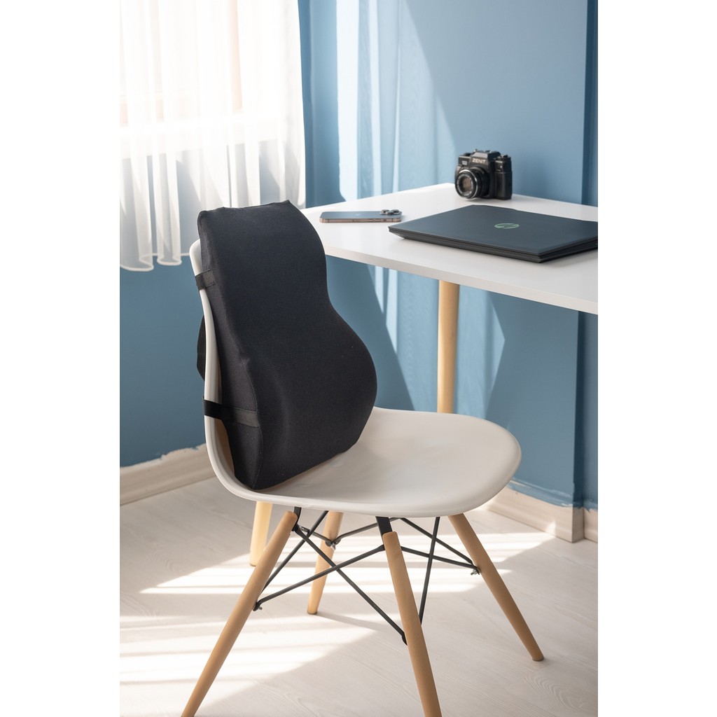 Visco Bel Yastığı Sırt Minderi Ortopedik Bel Minderi Ortopedik Sırt Yastığı %100 Visco Destek Minder - 45 x 30 cm - Siyah Yastık Fiyatı