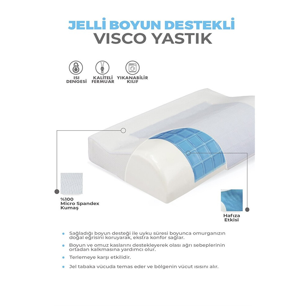 Visco Foam Jelli Ortopedik Boyun Destekli Visco Yastık Yastık Fiyatı