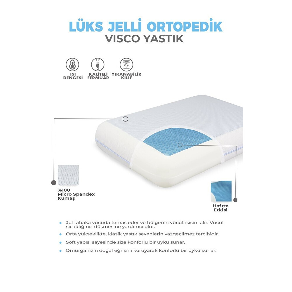Visco Foam Ortopedik Lüks Serinleten Jelli Visco Yastık Yastık Fiyatı