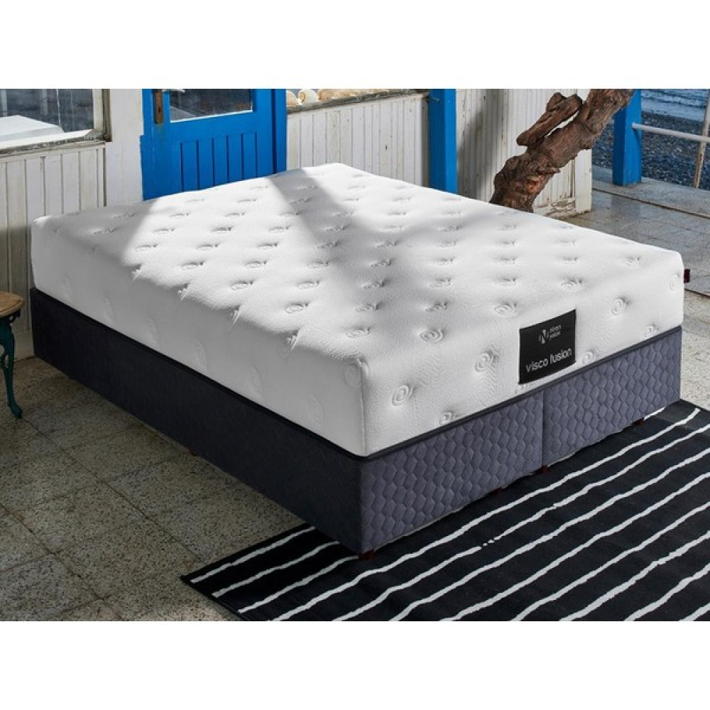 Visco Fusion Yatak 90x190 Tek Kişilik Paket Yaylı Visco Süngerli Yatak Extra Lüks Yumuşak Özel Tasarım - 90 x 190 cm Yatak Fiyatı