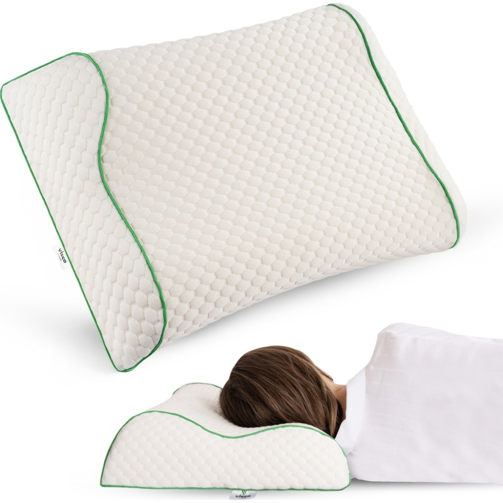 Visco Planet Ortopedik Visco Yastık Boyun Destekli Yastık Visco Yastık - 55 x 35 cm - Beyaz Yastık Kılıfı Fiyatı