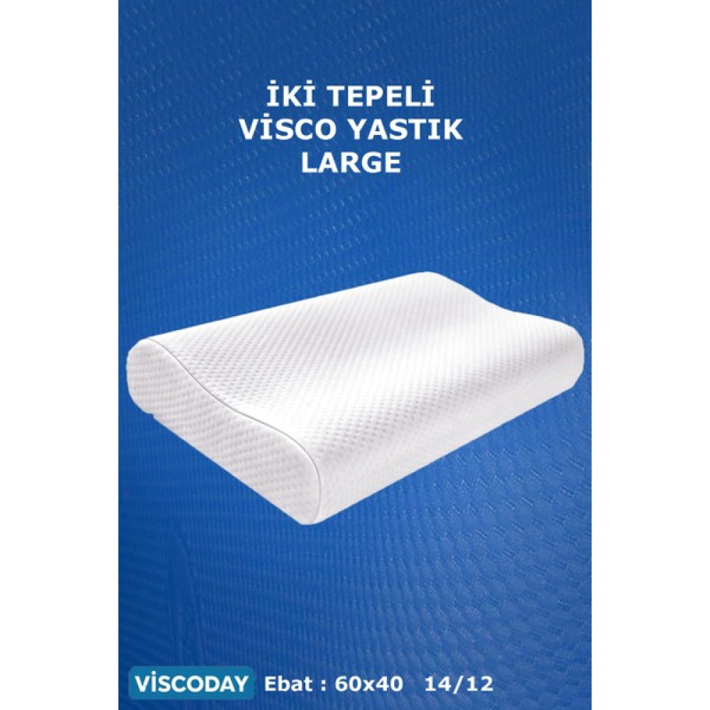 Viscoday Mega Boy Ortopetik Yastık Boyun Fıtığı Boyun Düzleşmesi Için Yastık 60X40X14/12CM - Beyaz - 40 x 60 cm Yastık Fiyatı