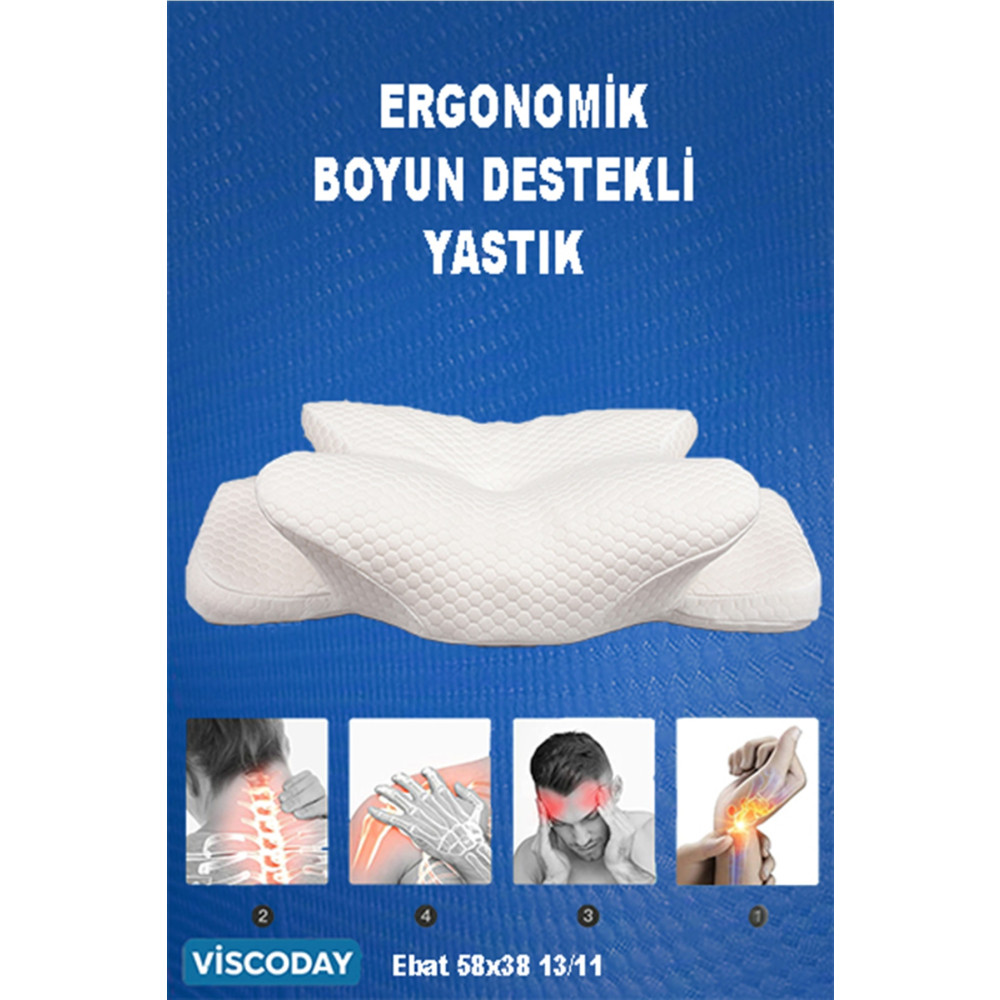 viscoday Ortopedik Visco Yastık Boyun Fıtığı Boyun Düzleşmesi Boyun Ağrısı Destekli Güzellik Yastığı. Yastık Fiyatı