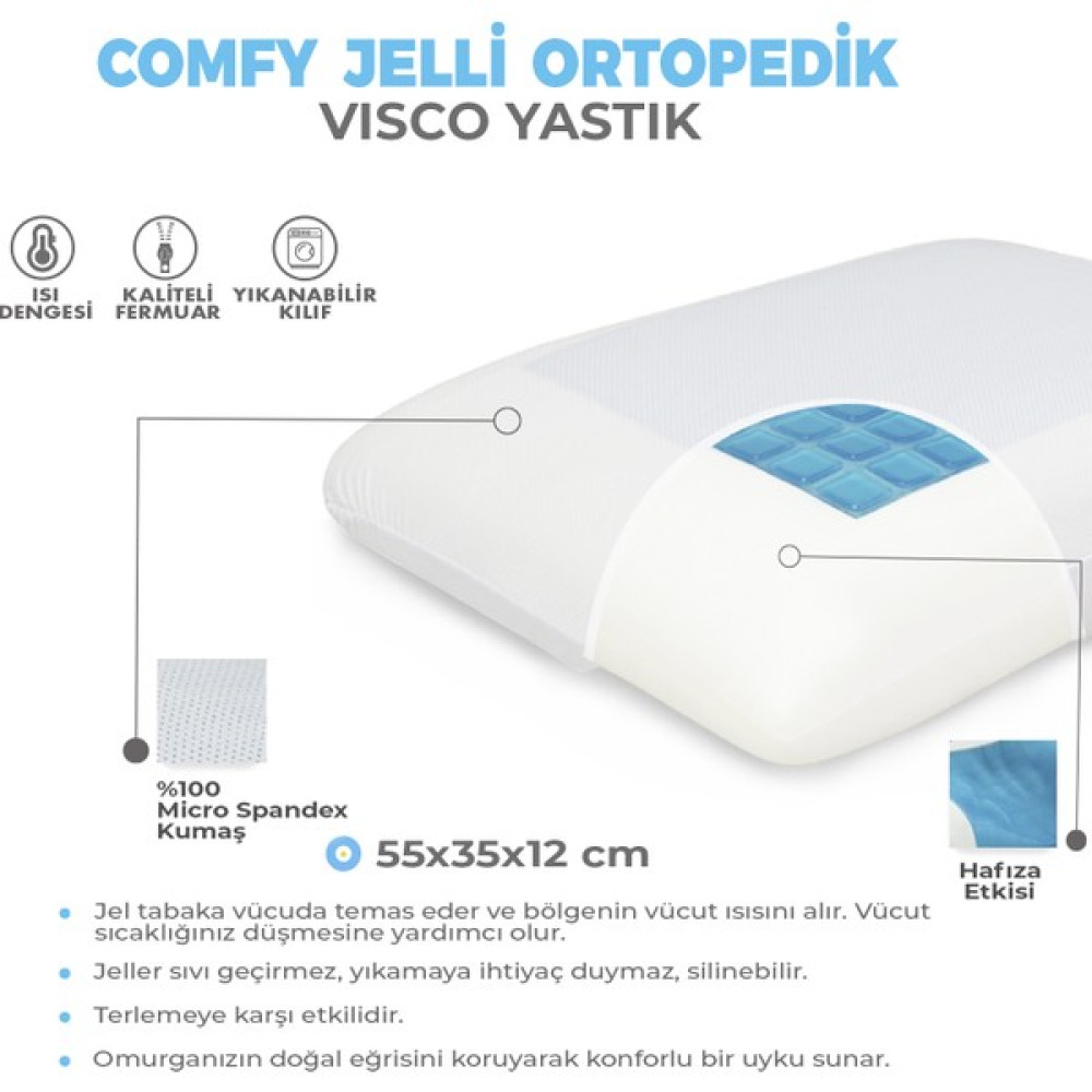 Viscofoam Visco Yatık - 55 x 35 cm Yastık Fiyatı