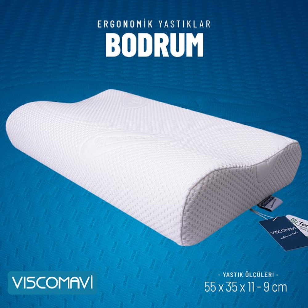 Viscomavi Bodrum Ortopedik Visco Yastık Ergonomik Hafızalı Visco Yastık - Beyaz - 35 x 55 cm Yastık Fiyatı