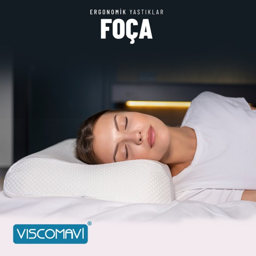 Viscomavi Foça Ortopedik Visco Yastık Ergonomik Hafızalı Visco Yastık - Beyaz - 38 x 60 cm Yastık Fiyatı